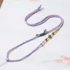 Venta al por mayor de fábrica Lanyard con Colgante de Borla Cadena para Suéter Joyería Cuerda de Collar con Colgante de Jade Wenwan Cuerda Trenzada Ajustable