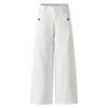 Jeans Rectos Blancos para Hombre y Mujer, Todas las Estaciones, Nuevo Estilo 2025, Corte Delgado, Pantalones Anchos de Cintura Alta Sueltos para Figuras Petites