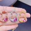 Colgante de Topacio Rosa Natural. Tamaño de la piedra principal de topacio rosa fino: 6*8mm Plata 925 Chapada en Oro Rosa