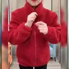 Abrigo grueso con forro polar de invierno, ropa de algodón acolchada cálida para madre, ropa para mujer que reduce la edad, top holgado adelgazante de forro polar