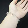 Pulsera de Cristal Blanco con 22 Perlas Redondas de 8mm, Nueva Joyería Hecha a Mano con Perlas Estilo Chino, Pulsera de Cristal Unisex