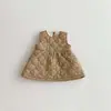 Nuevo Vestido Acolchado sin Mangas Estilo Coreano para Niñas Otoño e Invierno Moda para Bebés Chaleco Bordado de Conejo Chaleco Falda Versátil