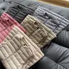 Chaqueta de Plumas Anti-temporada para Mujer Invierno Coreana Nueva Cuello Redondo Cremallera Ajustada de Corte Delgado Longitud Media Chaleco de Moda Cálido Chaleco Hombro Explosion