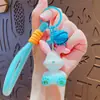 Llavero de Conejo con Gradiente de Dibujos Animados Chapado, Colgante de Muñeco, Llavero de Pareja, Colgante para Mochila Escolar, Pequeños Regalos