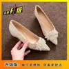 Zapatos de Boda Planos con Plataforma de Lentejuelas 2025 Xiuhe Vestido de Novia Principal Zapatos de Novia de Cristal de Doble Uso Combinando con el Vestido Zapatos de Dama de Honor Estilo Francés