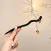 Nuevo Pasador de Estilo Chino con un Toque Vintage, Pasador de Madera Negra de Alta Gama para Mujer, Accesorio para el Cabello con Borla, Palillo para el Cabello, Nuevo Modelo 2026