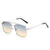 2174 gafas de sol de metal degradado al atardecer caja de metal doble barra gafas de sol hombres y mujeres gafas Amazon al por mayor protección UV