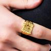 Anillo de Hombre con Palabra Fufa de Apertura Chapado en Latón Oro Real Puesto de Venta al por Mayor Anillo de Hombre Imitación Oro Arena Dorada de Vietnam