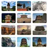 Ímã de Geladeira de Vidro Cenário de Datong Floresta de Terra de Datong Pilar de Terra Amarelo-Marrom Desfiladeiro Ímã de Lembrança Cultural e Criativo Ornamento de Exibição Magnético Decoração