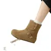 Botas de Nieve Plegables de Dos Usos Retro Maillard para Mujer 2025 Nuevas Botas Cortas de Borrego tipo Birkenstock de Invierno Zapatos Cálidos de Algodón