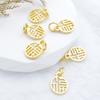 Accesorios de joyería de bricolaje, una variedad de etiquetas de la suerte, etiqueta redonda, oro antiguo, pulsera colgante de oro