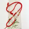 Cuerda para Colgante Qianli Jiangshan Collar con Colgante de Flor de Durazno Cuerda Tejida a Mano Colgante de Jade Cuerda para Colgar Jade Dorado Alta Calidad