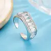 Anillo Rectangular de Circonita Microincrustada Estilo Nuevo para Mujer, Anillo de Dedo Índice Abierto de Lujo Ligero a la Moda, Joyería de Mano Exquisita y Versátil