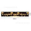 Banderas de Año Nuevo Chino Transfronterizas 2026, Cerveza, Fuegos Artificiales, Copas de Vino, Feliz Año Nuevo, Banderas Colgantes de Decoración para Ambiente Festivo