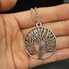 Joyería de comercio exterior europea y americana serie Mori simple natural exagerado colgante de árbol árbol de la vida collar largo cadena para suéter