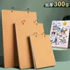 Cuadernos blancos de cartulina al por mayor para el regreso a clases, cuadernos de anillas de hojas sueltas de cuero negro para journaling, gaming, dibujo y manualidades, cuadernos para marcadores, cuadernos de bocetos