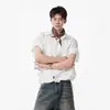 Camisa Polo para Hombre, Estilo Americano, Color Sólido, Diseño Holgado, Casual, Ropa de Trabajo Sencilla, Camisa de Verano, Versátil, Cuello, Mangas Cortas