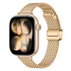 Adequado para Pulseira Apple Apple Watch, Design de Cintura Estreita para Mulheres, Fivela Magnética Dobrável de Malha, Pulseira de Relógio Apple Iwatch11