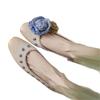 Verano Nuevo Producto Nicho Remache Flor Boca Baja Zapatos de Ballet para Mujer 2025 Nuevo Punta Redonda Altura Interior Zapatos de Moda