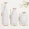 Conjunto de Vasos Cerâmicos, Decoração de Casa, Arranjo de Flores para Sala de Estar, Conjunto de Três Peças de Recipiente para Flores Moderno, Decoração de Vaso Branco
