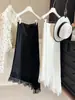 Falda Irregular con Empalme de Encaje para Mujer, Nuevo Estilo Primavera/Verano 2026, Textura de Satén de Seda de Acetato, Elegante Falda Ajustada al Cuerpo que Resalta la Cadera