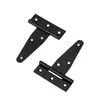 Bisagra Tipo T de Acero Laminado en Frío para Puertas de Madera, Valla, Bisagra Silenciosa Extendida para Puertas de Granero, Bisagra Plegable Negra Engrosada
