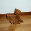 Botas Cuadradas de Tacón Alto de Moda para Mujer 2026 Nuevas Botas Vaqueras Plegables de Moda Botines Tobilleros de Tacón Fino Adelgazantes