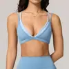 Sutiã de Yoga Mais Vendido da Amazon para Mulheres, Conjunto de Duas Peças de Sutiã Esportivo Color Block com Lindo Design nas Costas, Secagem Rápida e Respirável para Corrida e Fitness