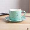Taza de cerámica sencilla con diseño de flores, juego francés, para el hogar, la oficina, el té de la tarde, el café y el platillo.