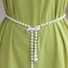 Cinturón decorativo para mujer, vestido de moda, vestido que combina con todo, accesorios estilo Chanel, cintura ajustada blanca, cadena de perlas, accesorios para la cintura.