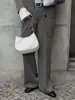 Calça de Terno Solta de Perna Larga Transfronteiriça Estilo Europeu e Americano Nova Primavera/Verão 2026 Elegante Clássica Reta de Cintura Alta