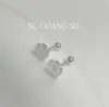 Pendientes de Flor Pequeña Dulce de Plata Pura S999 para Niñas, Diseño de Nicho, Estilo Ins Coreano, Tachuelas Lindas y Versátiles