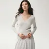 Suéter de Punto para Mujer Ajustado con Sentido del Diseño Tejido de Trenzas Cachemir Tejido Adelgazante Otoño/Invierno Nuevas Llegadas Capa Base