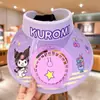 Sombrero Abanico Kuromi para Niños y Niñas, Sombrero Visera Protector Solar de Verano, Sombrero de Sol Sombrilla de Dibujos Animados para Bebé Niña