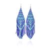 Pendientes con borlas de cuentas de arroz Miyuki de color estilo bohemio transfronterizo, tejidos a mano, estilo étnico, joyería con flores para las orejas