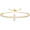 Pulsera de cruz transfronteriza de Amazon, nueva moda, estilo de lujo ligero, cadena de muñeca elegante y versátil para mujer