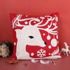 Funda de Cojín Cuadrada Bordada Creativa de Navidad para Sofá de Casa Asiento Cojín Lumbar Funda de Cojín Funda de Cojín Personalizada de Navidad