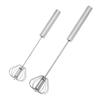 Batidor de Huevos Semiautomático de Acero Inoxidable Batidor Giratorio Presionado a Mano Batidor de Crema para Huevos Gadget de Cocina para Hornear Manual