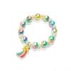 Nueva versión coreana de pulsera de dibujos animados de moda a color, perla de imitación, joyería para niñas, fabricantes, venta al por mayor al contado