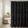 Cortina de ducha vintage con volantes y lazos hechos a mano, instalación sin taladro, cortina de baño impermeable