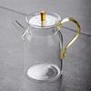 Ventas Directas de Fábrica Tetera de Vidrio Verde de Borosilicato Resistente al Calor Tetera Estilo Japonés con Flores Set de Té Kung Fu