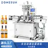 Máquina Automática de Enchimento de Líquidos com 6 Cabeças Zonesun Suco Bebida/Vinho Bebida Bomba Centrífuga Máquina de Enchimento com Refluxo