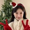 Lindo Oso Navideño Banda para el Cabello Adorno para la Cabeza Lazo Rojo Atmósfera Femenina Disfraz de Vacaciones Cos Accesorios para el Cabello para Fotos