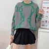 2026 Marca Independiente Europea y Americana Otoño e Invierno Nuevo Estilo Dd Suéter de Punto Holgado Cuello Redondo Estilo Perezoso Transfronterizo Tendencia de Moda para Mujer