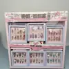Lindo Set de Uñas Portátiles Hecho a Mano, Uñas Postizas Lindas con Forma de Corazón para Niñas en Caja, Estilos Cortos y Largos, Pegatinas para Uñas con Pedrería Degradada