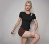 Ropa Deportiva con Copas Fijas para Mujer 2025 Nuevo Estilo de Gama Alta Adelgazante Pilates Entrenamiento Manga Corta Running Fitness Yoga Ropa