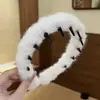 Diadema Retro de Felpa con Dientes y Estampado de Leopardo para Otoño e Invierno para Mujer, Pinza para el Cabello Antideslizante para Lavarse la Cara, Nuevo Adorno para la Parte Superior de la Cabeza 2025
