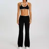 Novo Conjunto de Roupa de Yoga Transfronteiriço, Respirável com Acabamento em Cor Contrastante, Design Sexy nas Costas, Conjunto de Duas Peças para Fitness e Corrida