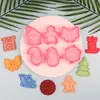 Série de Natal Advento Molde para Biscoito Casa de Neve 3D Desenho Animado Molde para Biscoito Argila DIY Simulação Biscoitos Impressos