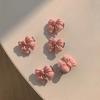 Horquilla para el pelo de color rosa suave y bonita con diseño de melocotón, estilo dulce, con lazo lateral de camelia, accesorios para el cabello